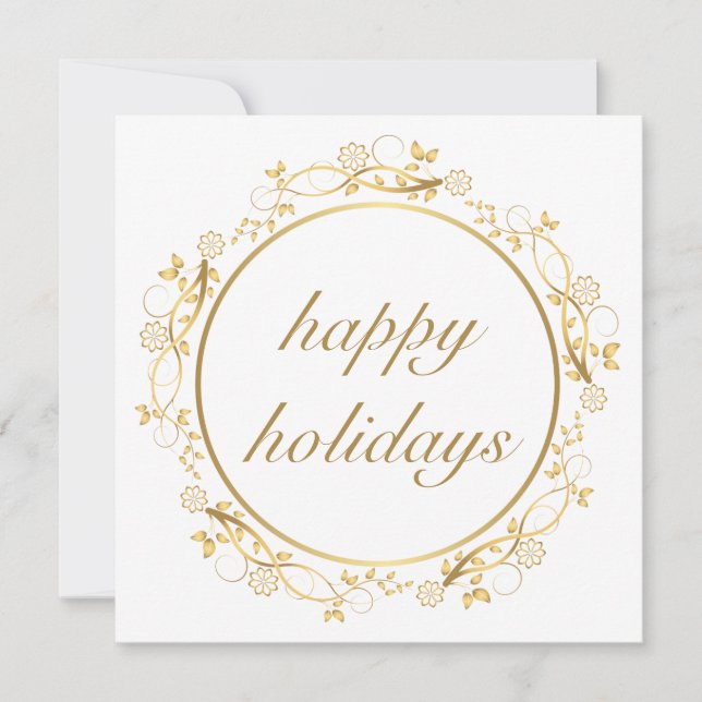 Goldene Ornament-Rahmen Weihnachtskarte Feiertagskarte (Vorderseite)