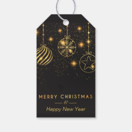 Goldene Ornamente auf schwarz Geschenkanhänger