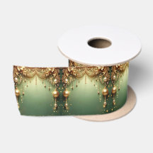 Goldene Ornamente Feiertags Satinband