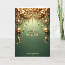 Goldene Ornamente Festgrün Feiertag
