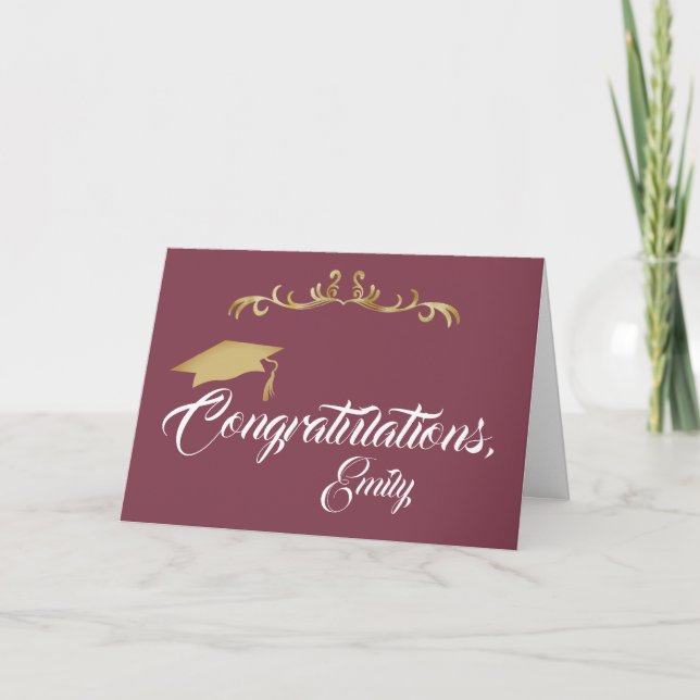 Goldene Ornamente Glückwunsch Graduate Abschluss Karte (Vorderseite)
