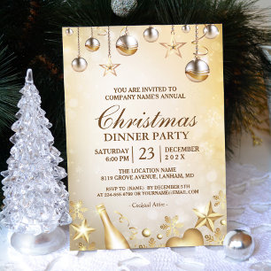 Goldene Ornamente Weihnachten Corporate Holiday Pa Einladung