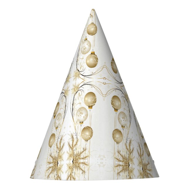 Goldene Ornamente Weihnachten Partyhütchen (Vorderseite)