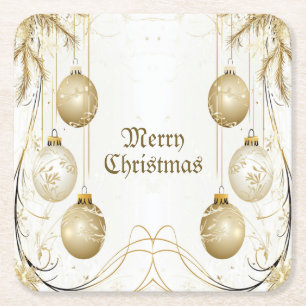 Goldene Ornamente Weihnachten Rechteckiger Pappuntersetzer
