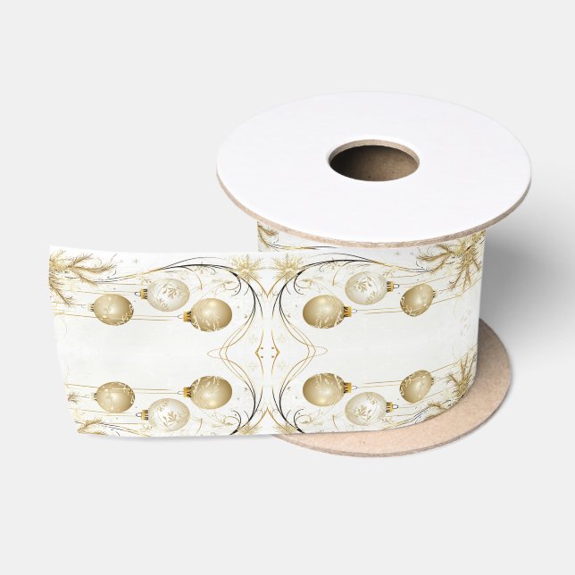 Goldene Ornamente Weihnachten Satinband (Spule)