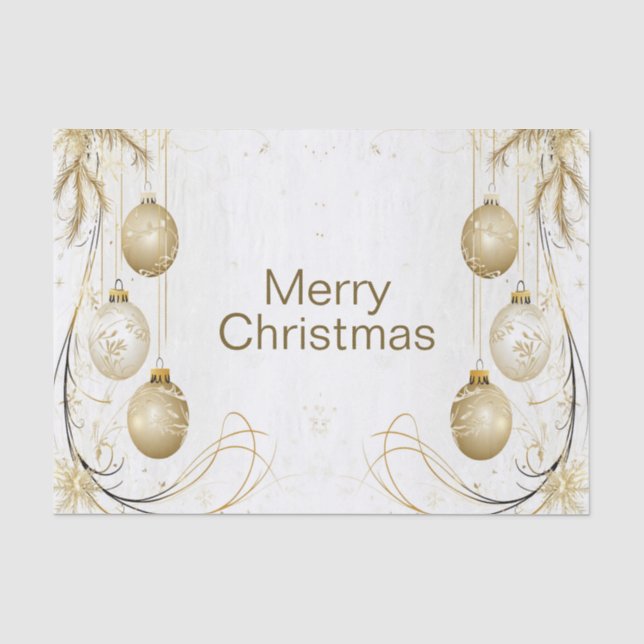 Goldene Ornamente Weihnachten Seidenpapier (Vorderseite)