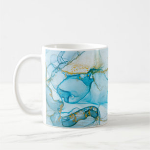 Goldene Ozeanwellen. Reichhaltiges, helles abstrak Kaffeetasse