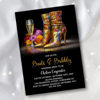Goldene Pailletten-Stiefel und prickelnde Brautpar