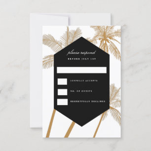 Goldene Palmen, ausgeklügelte Hochzeitsrate Einladung