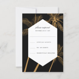 Goldene Palmen, ausgeklügelte Hochzeitsrate Einladung