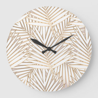 Goldene Palmwedel: Art Deco. Große Wanduhr