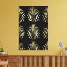 Goldene Palmwedel Symphonie Gitter Leinwand Wandku