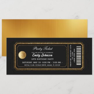 Goldene Parteiticket-Einladung 2026 Einladung