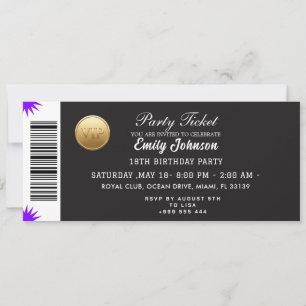Goldene Parteiticket-Einladung Einladung