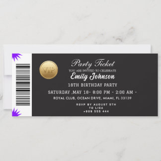 Goldene Parteiticket-Einladung Einladung