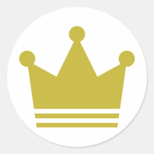 goldene Partykronenikone Runder Aufkleber