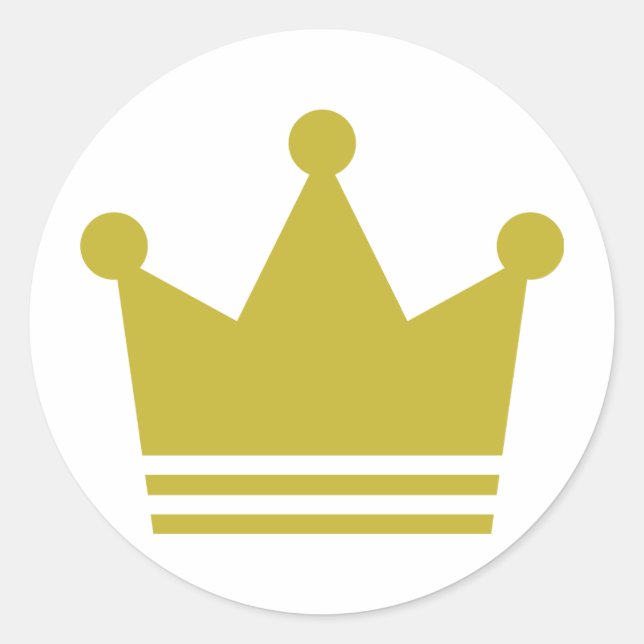 goldene Partykronenikone Runder Aufkleber (Vorderseite)