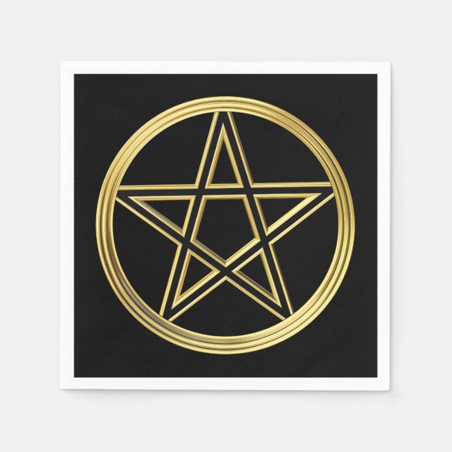 Goldene Pentagramm Serviette (Vorderseite)