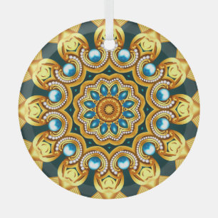 Goldene Perlen-Dekorrahmen-Illustration Ornament Aus Glas