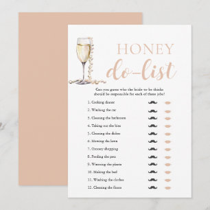 Goldene Perlen und Prosecco Honey Do List Braut-Sp Einladung