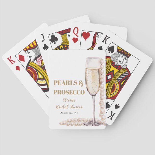 Goldene Perlen und Prosecco Klassische Spielkarten (Rückseite)