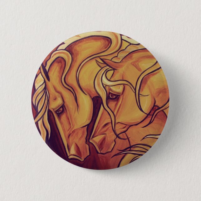 Goldene Pferde Button (Vorderseite)