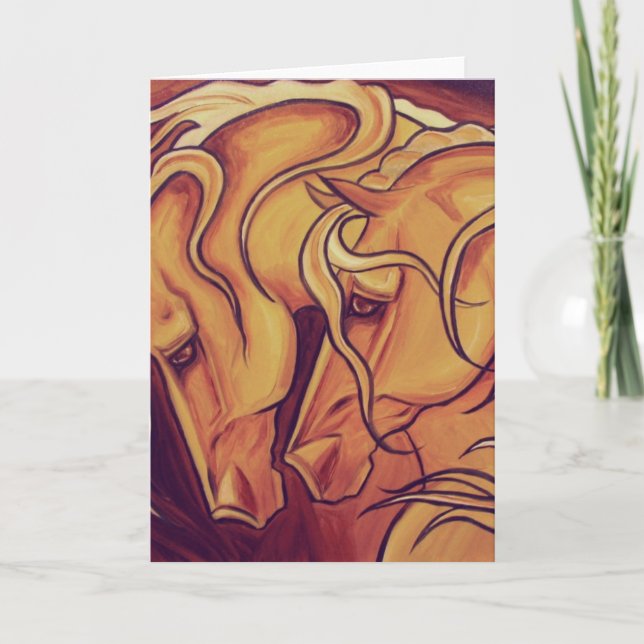 Goldene Pferde Karte (Vorderseite)