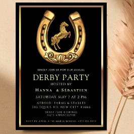 goldene Pferderby-Party Equestrian Einladung