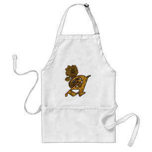 Goldene Pfingstrose Elegantes Monogramm Initiale A Schürze
