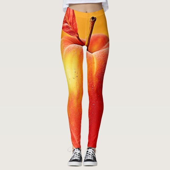 Goldene Pfirsich-Perfektion-Design Leggings (Vorderseite)