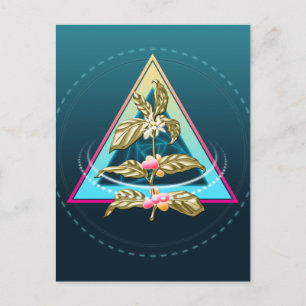 goldene Pflanze Postkarte