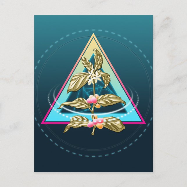 goldene Pflanze Postkarte (Vorderseite)