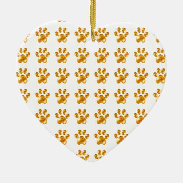 Goldene Pfoten Keramik Keramik Ornament (Vorne)