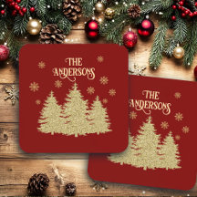 Goldene Pine Trees Gold Schneeflocken