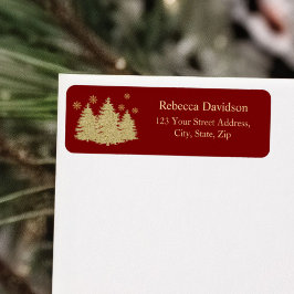 Goldene Pine Trees Goldene Schneeflocken Rücksende