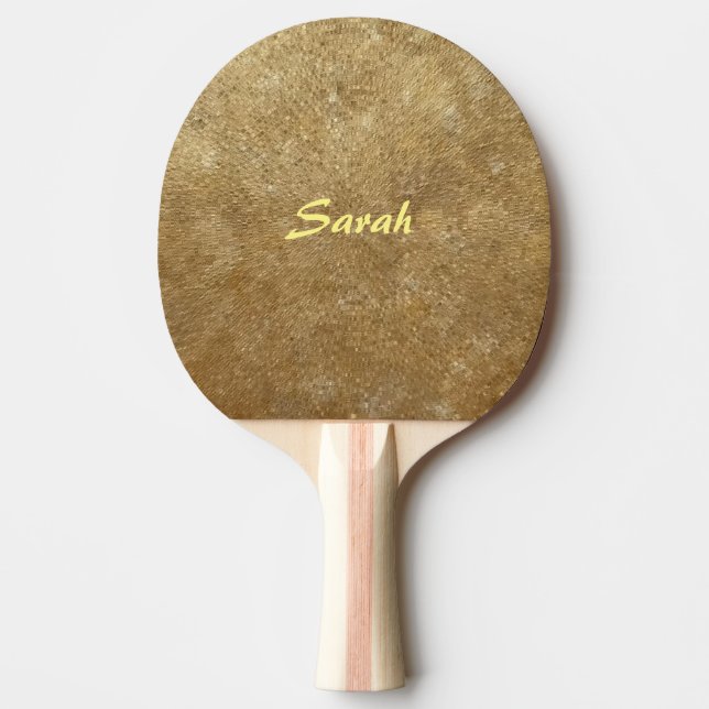 Goldene Pingpongpaddeln mit Personalisierten Pingp Tischtennis Schläger (Vorderseite)