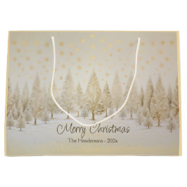 Goldene Pinienbäume Personalisiert Weihnachten Große Geschenktüte
