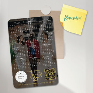 Goldene Pinsel-Schrift 2027 Kalender Foto Neujahr Magnet
