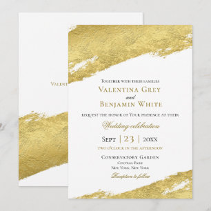 Goldene Pinselstriche Moderne goldene Hochzeit Einladung