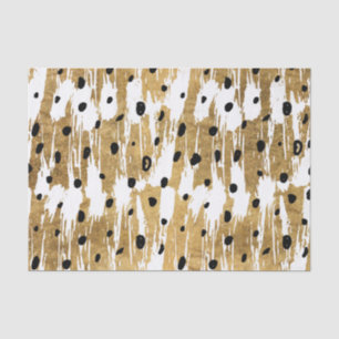Goldene Pinselstriche Moderne Künstlerische Polka  Seidenpapier