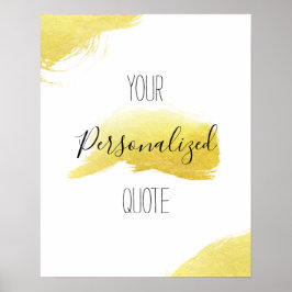 Goldene Pinselstriche Personalisierte Anführungsar Poster