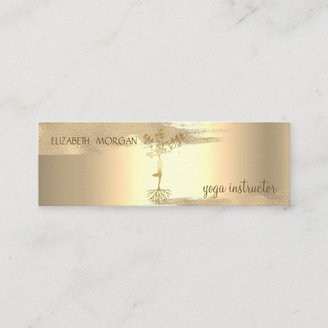 Goldene Pinselstriche, Silhouette für Frauen Mini Visitenkarte (Vorderseite)