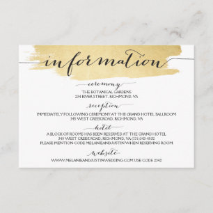 Goldene Pinselstriche Wir machen Hochzeitsinformat Begleitkarte
