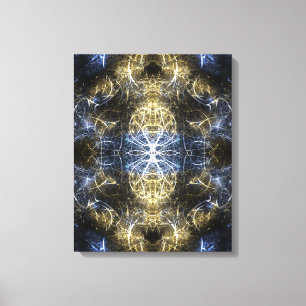 Goldene Plasma Heilige Geometrie Fraktal Kunst Leinwanddruck