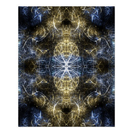 Goldene Plasma Heilige Geometrie Fraktal Kunst Poster