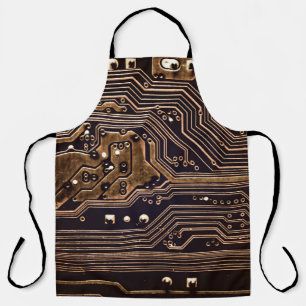 Goldene Platine. Elektronische Computerhardware Schürze