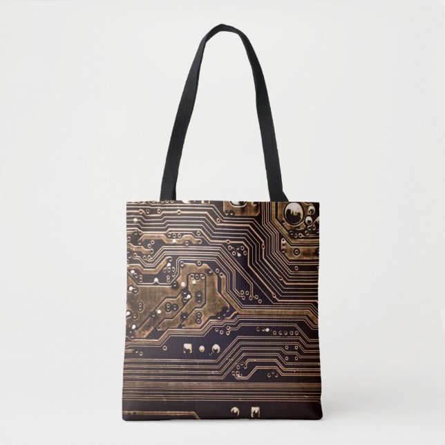 Goldene Platine. Elektronische Computerhardware Tasche (Vorderseite)