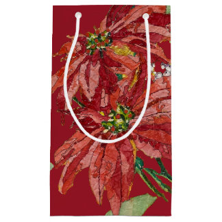 Goldene Poinsettie | Weihnachtskunst Kleine Geschenktüte