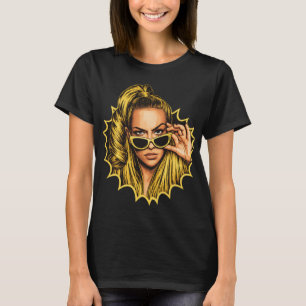 Goldene Pop-Art-Diva – Retro-Comic-Stil T-Shirt