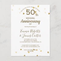 Goldene Postkarte zum 50. Jubiläum